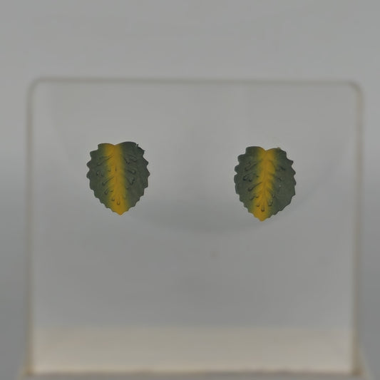 Green & Yellow Leaf Studs