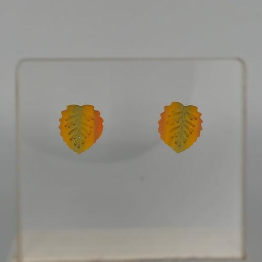 Yellow & Green Leaf Studs