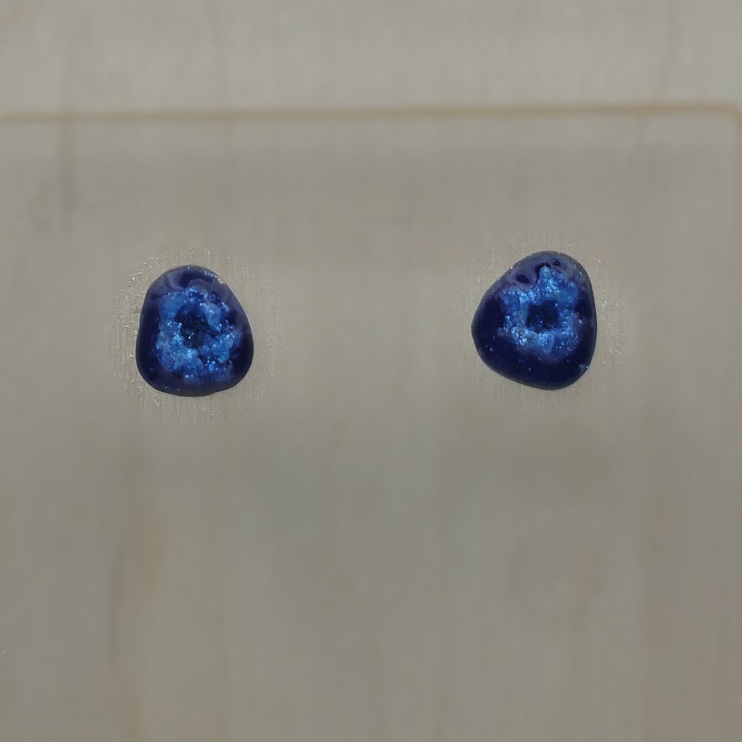 Blue Geode Studs