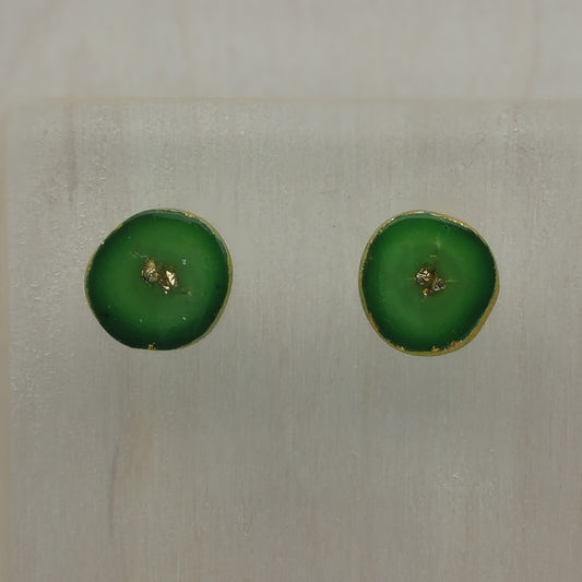 Green Geode Studs